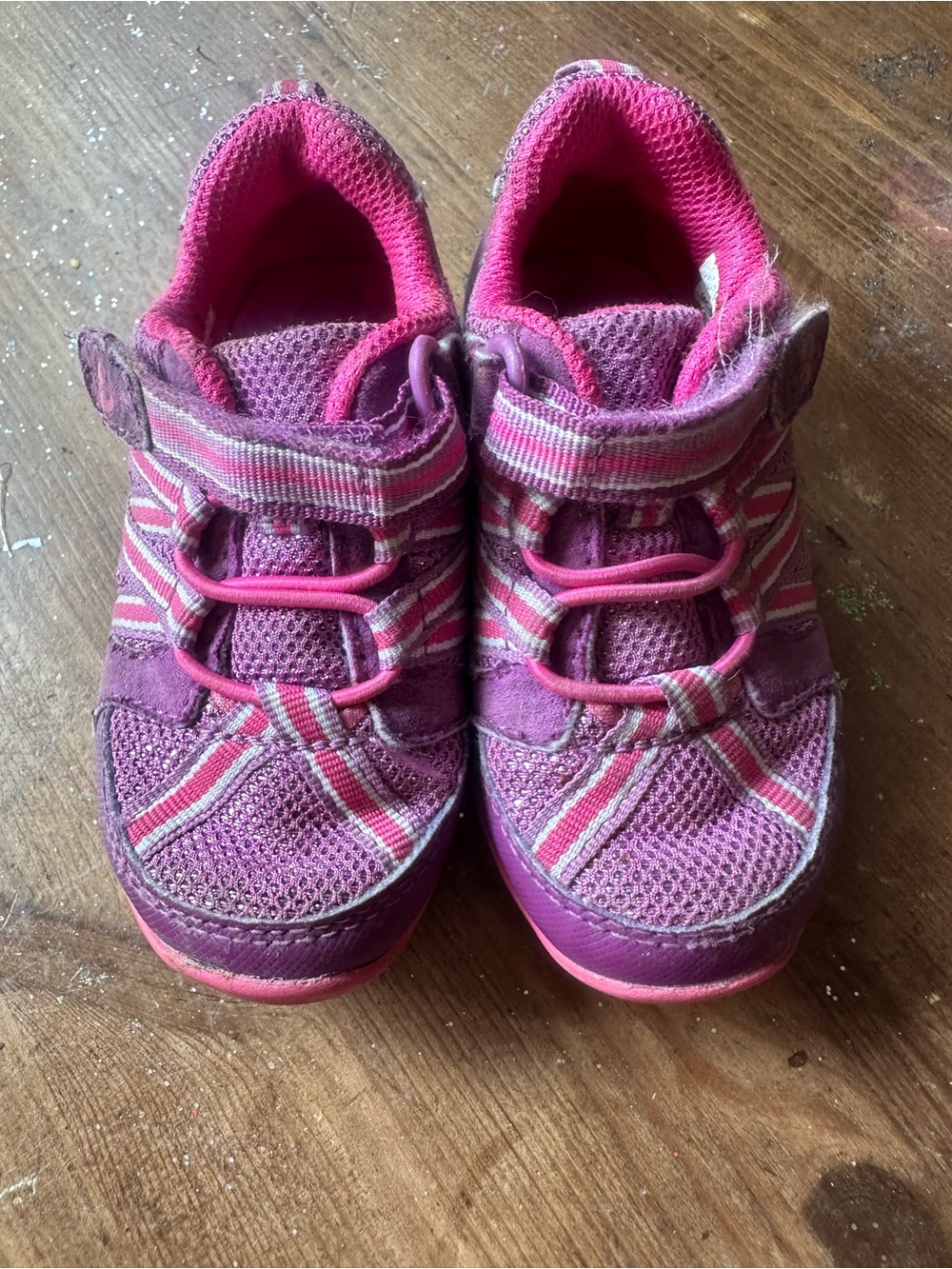 Girls' Pink Casual Sneakers with Easy Hook-and-Loop Closure